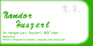 nandor huszerl business card